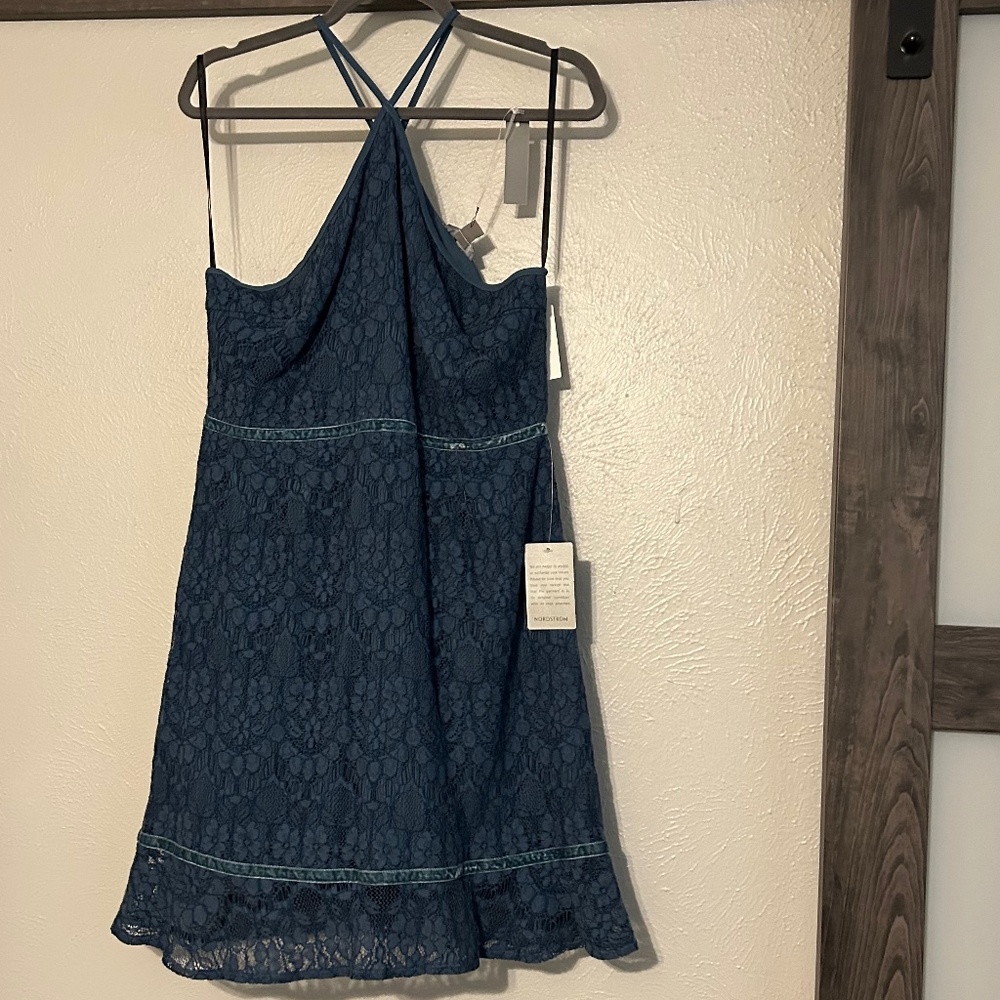Chelsea28 Teal Blue Dress